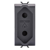 Korus - Israeli two-pin socket, matte/satin black, 16A, standard